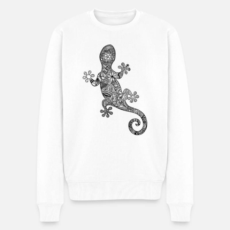 Gecko noir - Pull Premium bio Homme - blanc