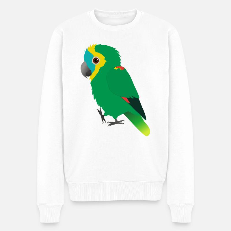 Amazonas-Papagei mit blauer Front - Männer Premium Bio Pullover - Weiß