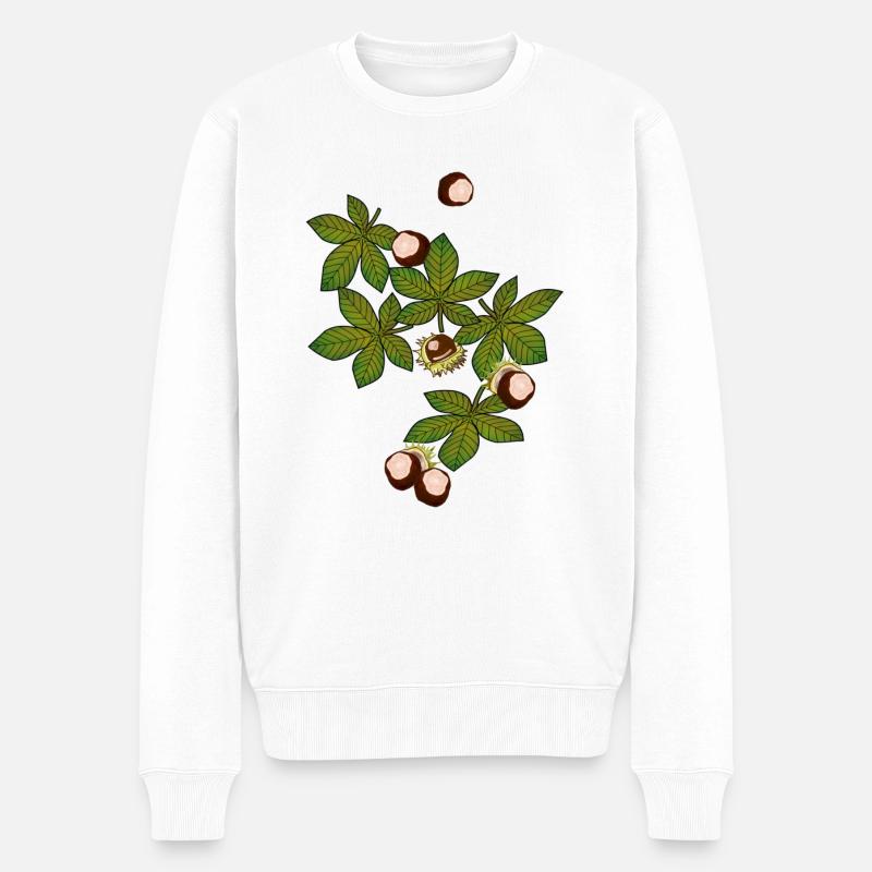Marrons d’cheval, feuilles, automne - Pull Premium bio Homme - blanc