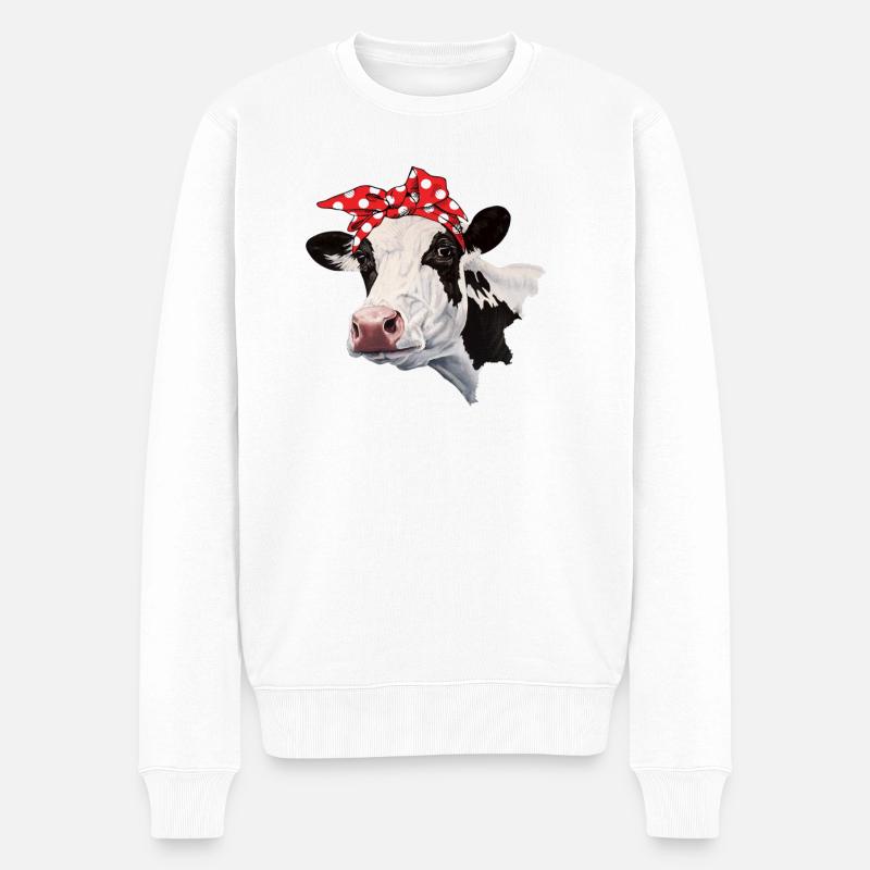 Bandana de vache - Pull Premium bio Homme - blanc