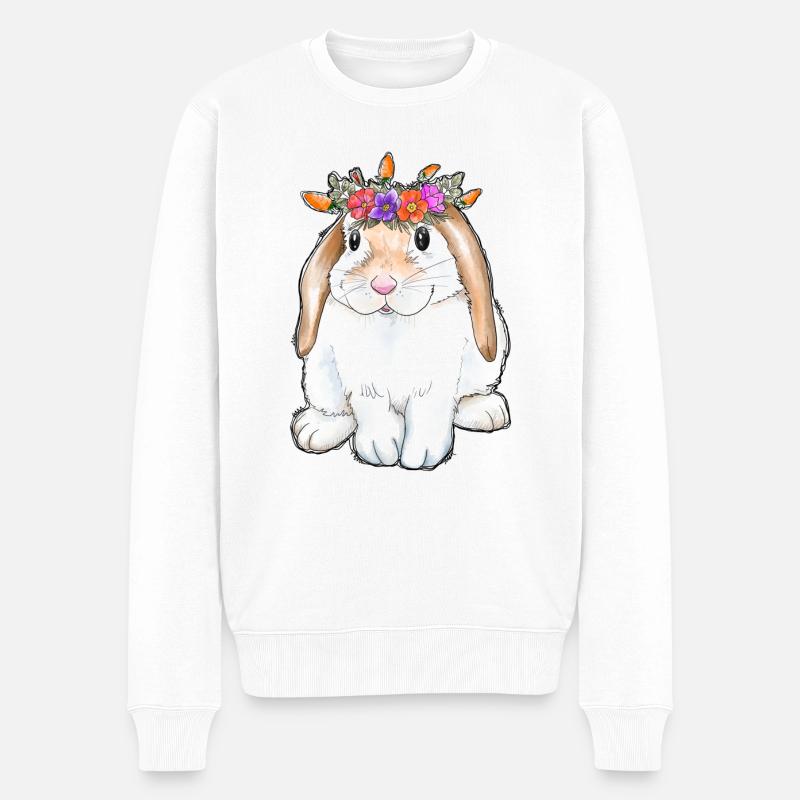 Ostertag Kaninchen - Männer Premium Bio Pullover - Weiß