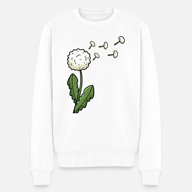 Löwenzahn - Männer Premium Bio Pullover - Weiß