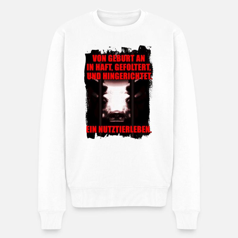Ein Nutztierleben - Männer Premium Bio Pullover - Weiß