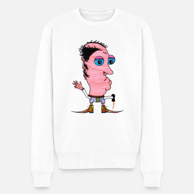 Man ohne Hand - Männer Premium Bio Pullover - Weiß