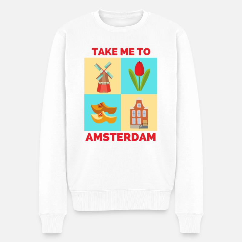 EMMÈNE-MOI À AMSTERDAM - Pull Premium bio Homme - blanc