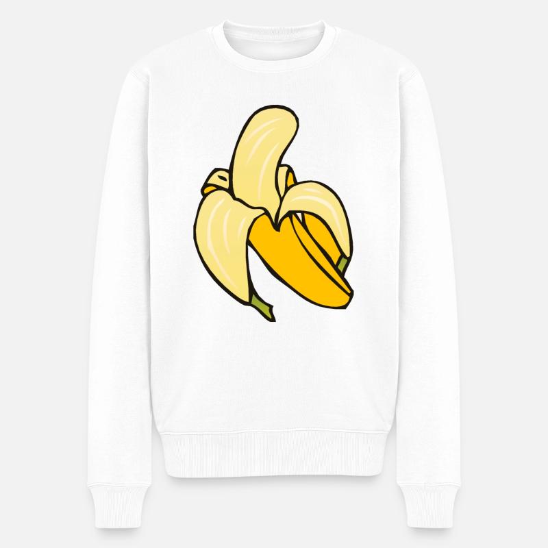 Banane 5 A - Männer Premium Bio Pullover - Weiß
