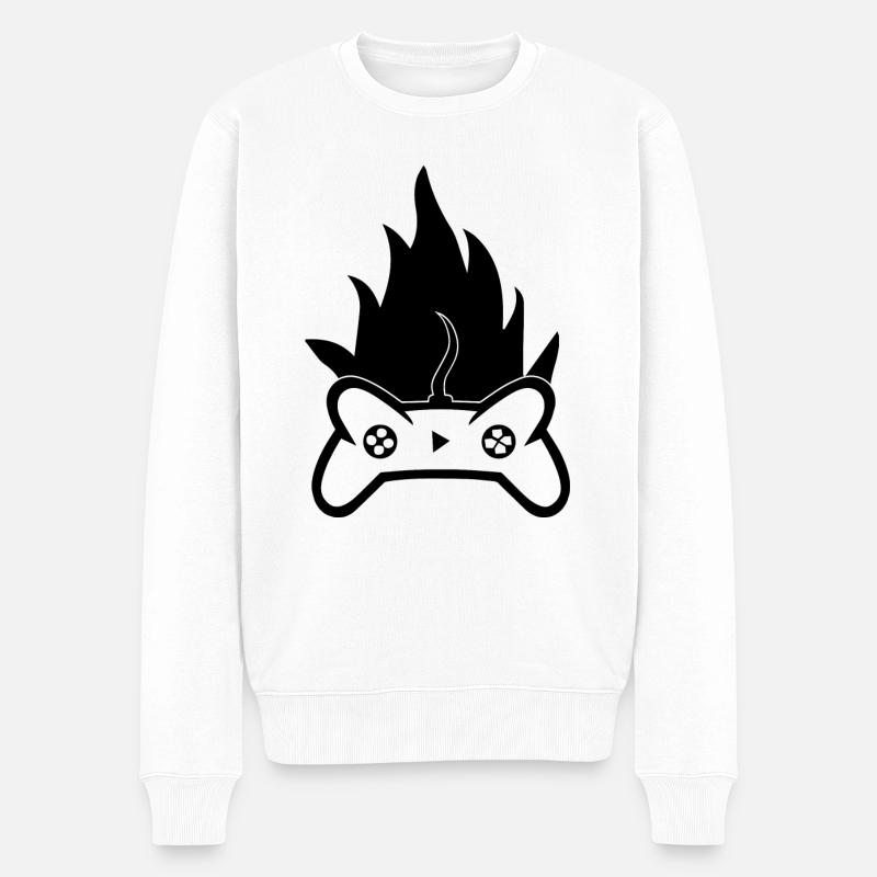 Game Gaming PC - Männer Premium Bio Pullover - Weiß