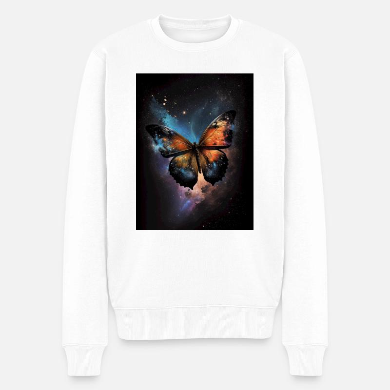Infinity Schmetterling - Männer Premium Bio Pullover - Weiß