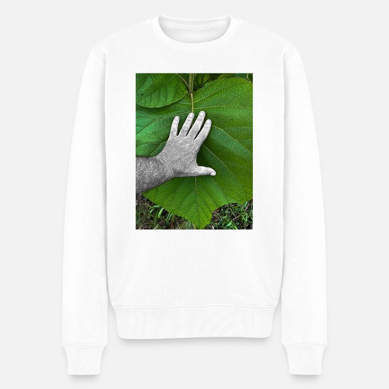 la main sur la vie - Pull Premium bio Homme - blanc