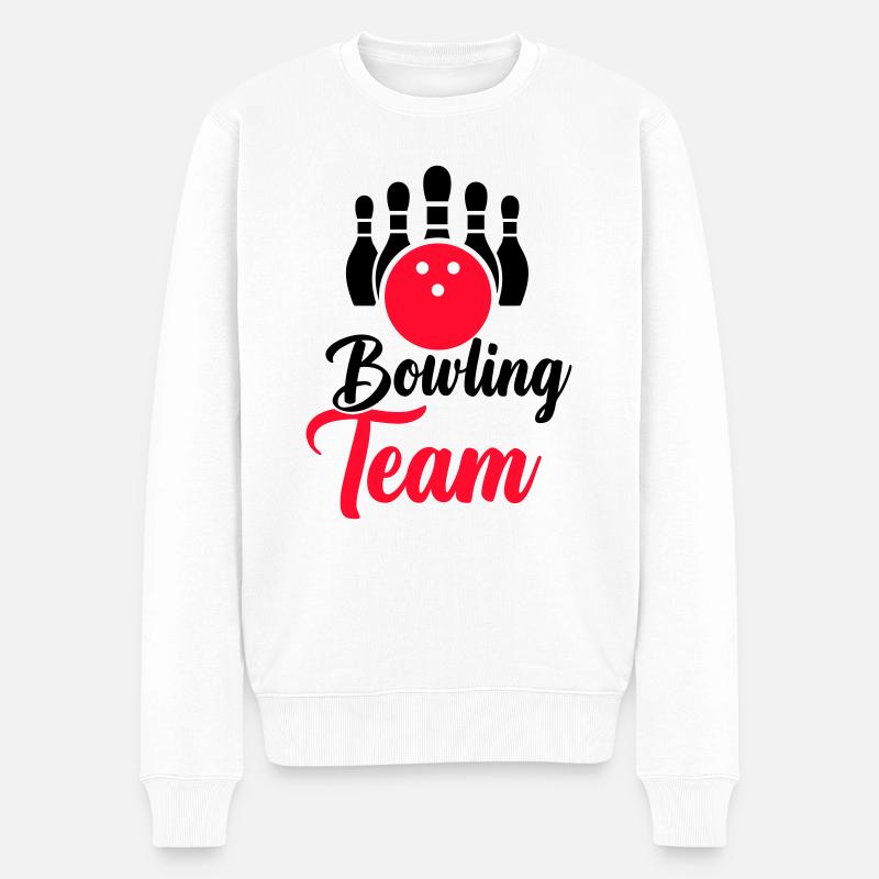 bowling team - Männer Premium Bio Pullover - Weiß