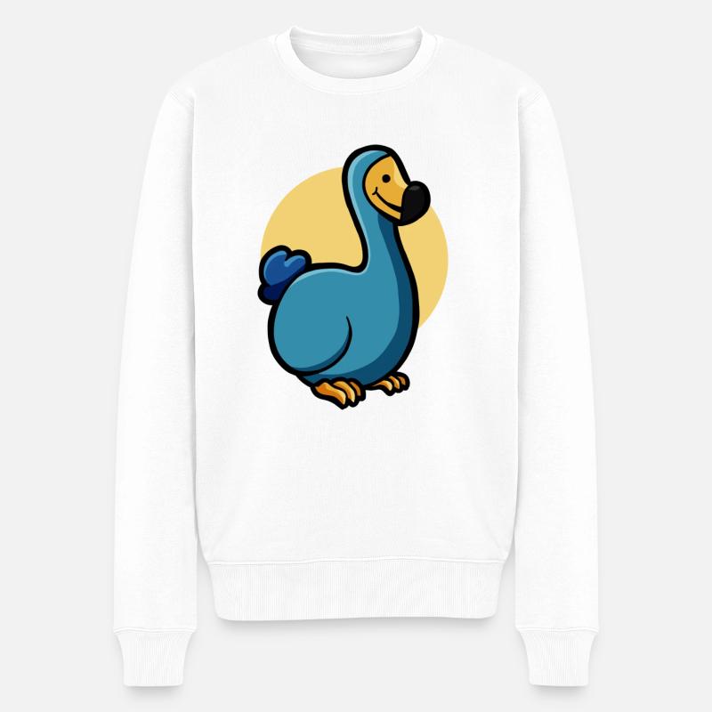 Hugadino dodo, oiseau primitif, éteint - Pull Premium bio Homme - blanc