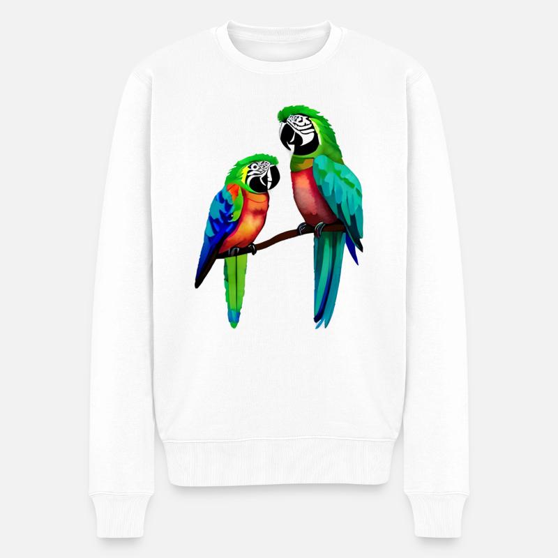 Wellensittich Vogel Nymphensittich Vogelbesitzer - Männer Premium Bio Pullover - Weiß