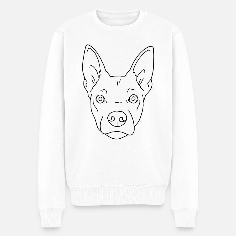 Hund - Männer Premium Bio Pullover - Weiß