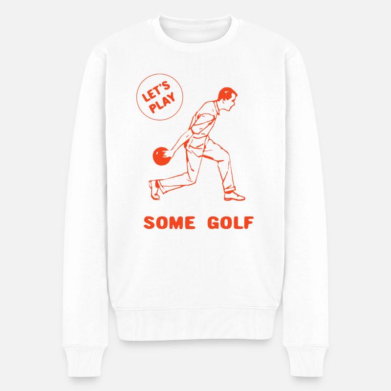 let s play golf - Männer Premium Bio Pullover - Weiß