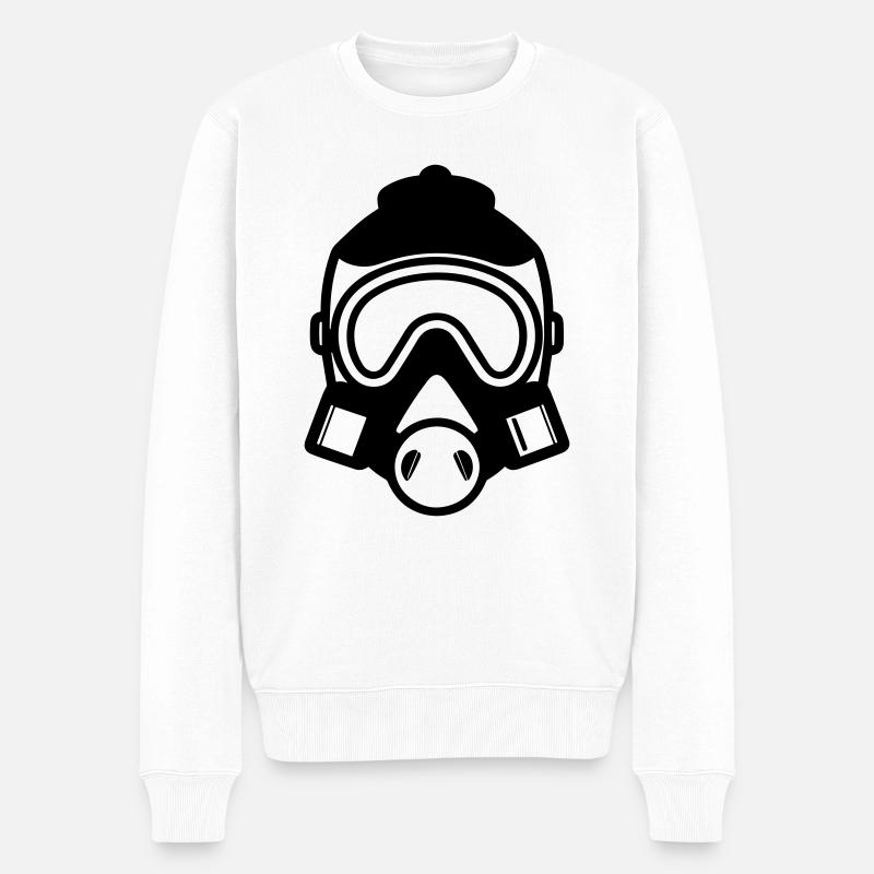 Gasmaske - Männer Premium Bio Pullover - Weiß