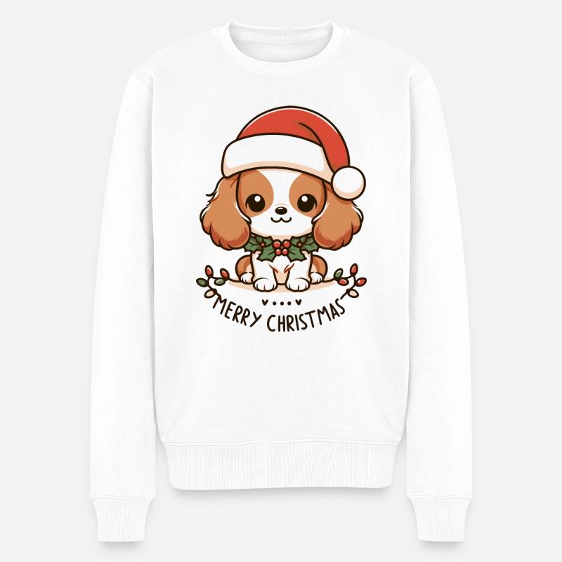 Cavalier Noël Charmant - Pull Premium bio Homme - blanc