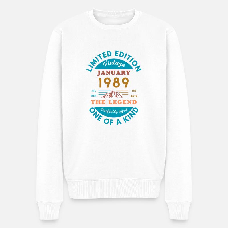 January 1989 Anniversaire Édition Limitée - Pull Premium bio Homme - blanc