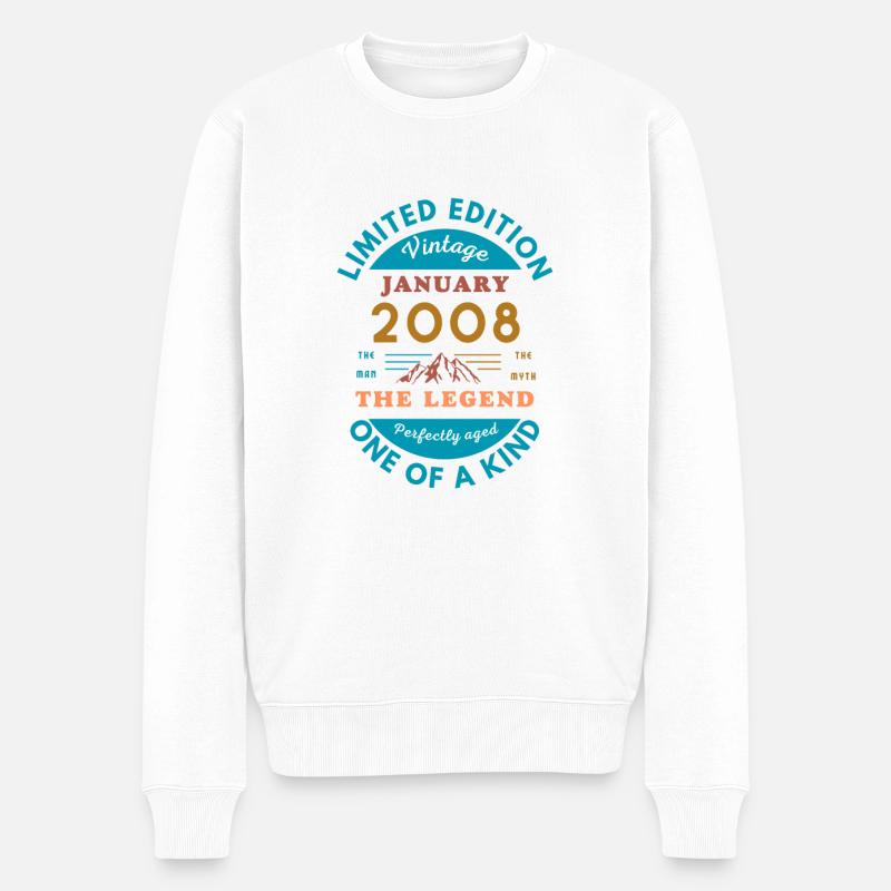 January 2008 Anniversaire Édition Limitée - Pull Premium bio Homme - blanc