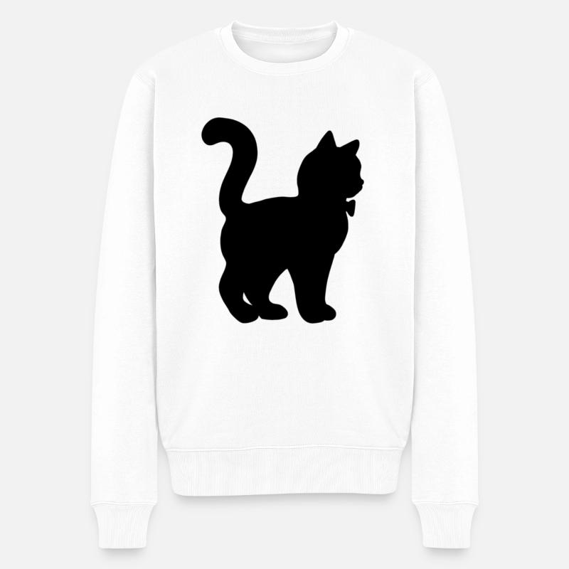 Chat gentleman - Pull Premium bio Homme - blanc