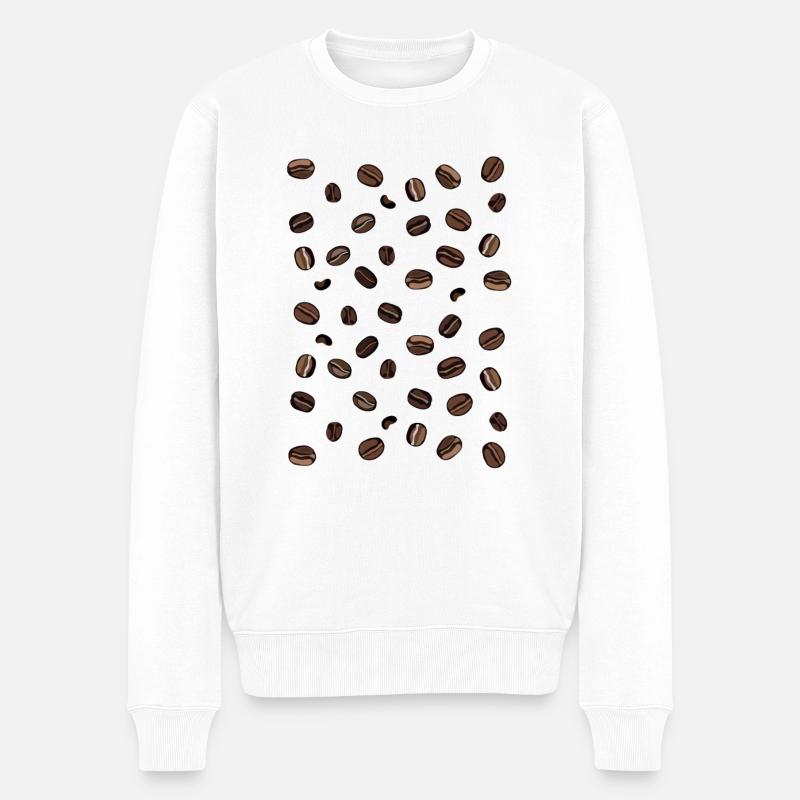 Grains de café - Pull Premium bio Homme - blanc