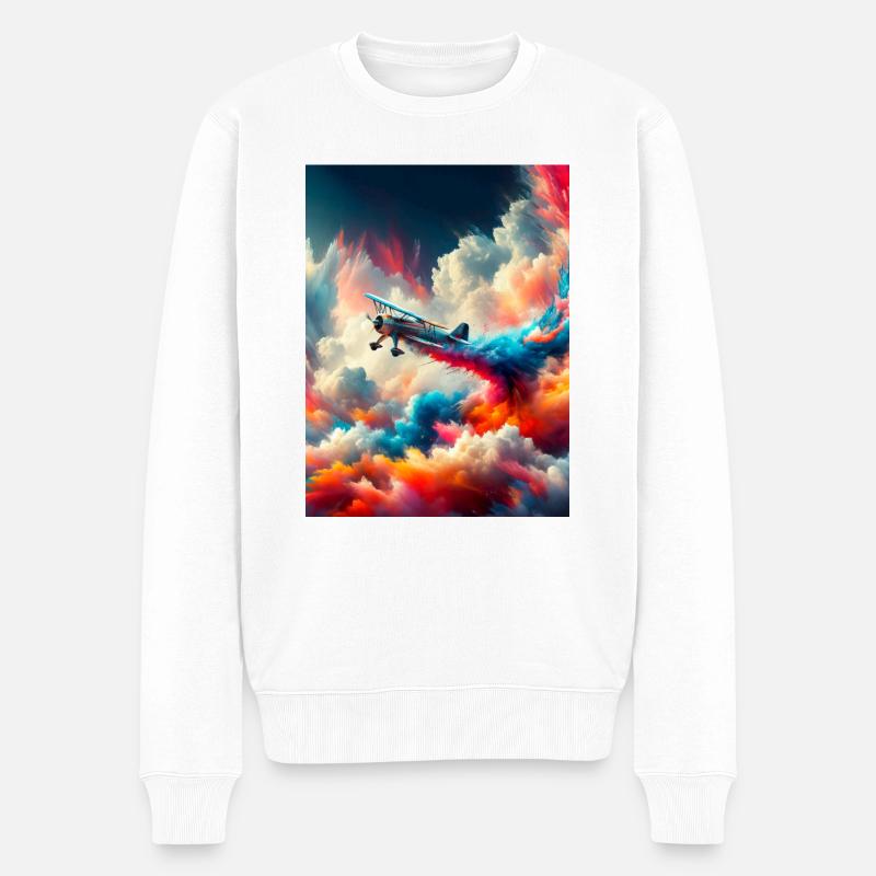 Kunstflugzeuge - Männer Premium Bio Pullover - Weiß