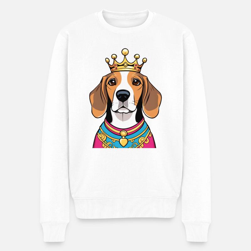 « Têtes couronnées » - Beagle - Pull Premium bio Homme - blanc