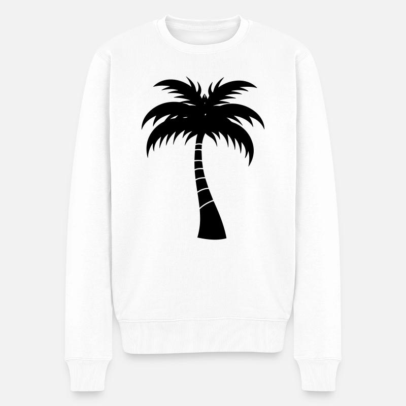 Palme - Männer Premium Bio Pullover - Weiß