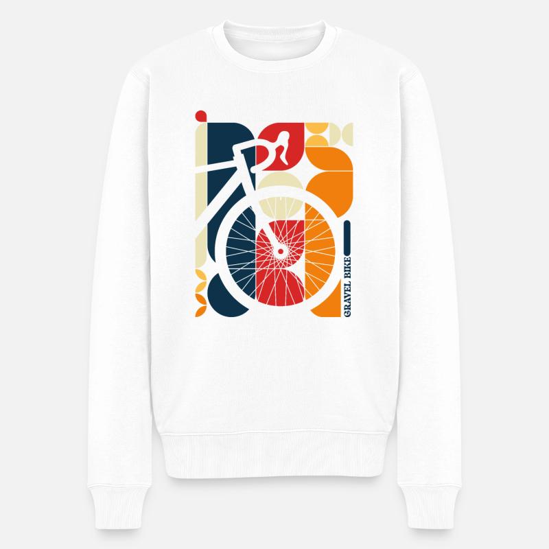 Abstrakter moderner Design-Kies - Männer Premium Bio Pullover - Weiß