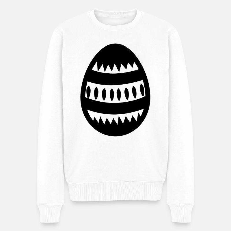 Ei - Männer Premium Bio Pullover - Weiß