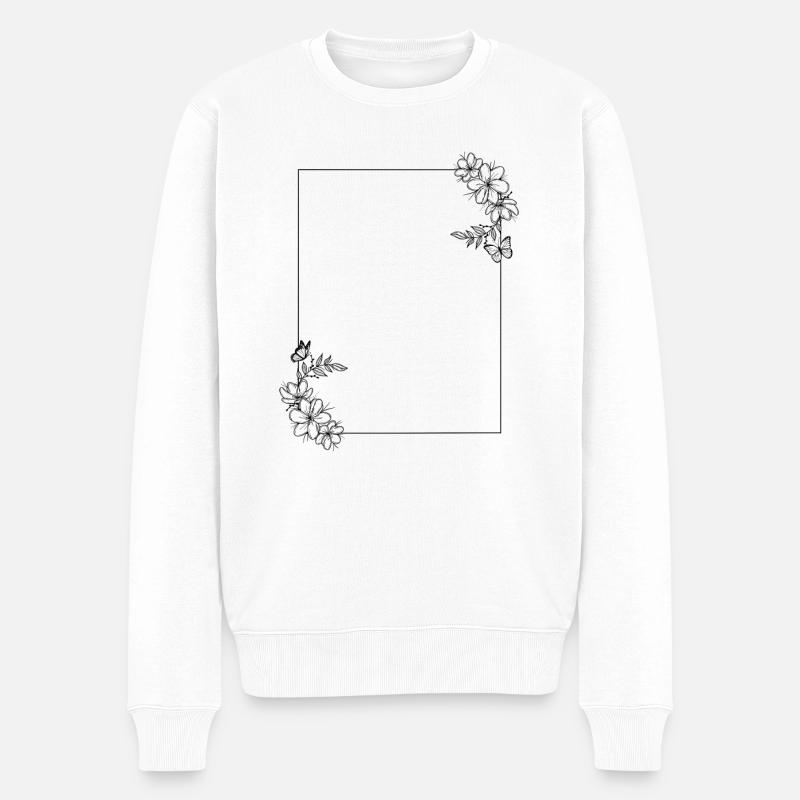 Rahmen - Männer Premium Bio Pullover - Weiß