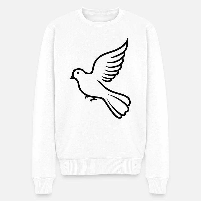 Taube - Männer Premium Bio Pullover - Weiß
