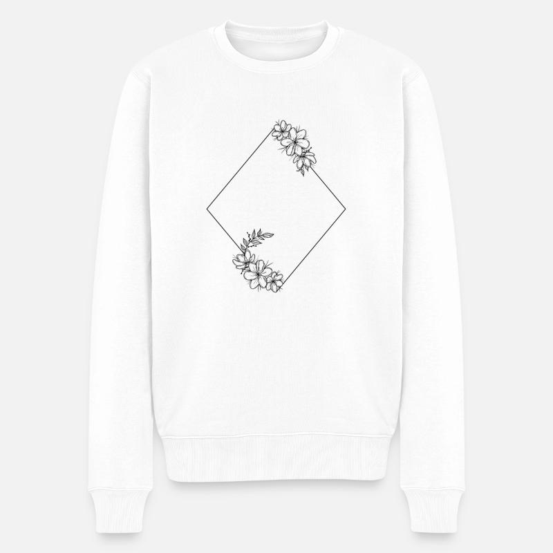 Rahmen Raute - Männer Premium Bio Pullover - Weiß