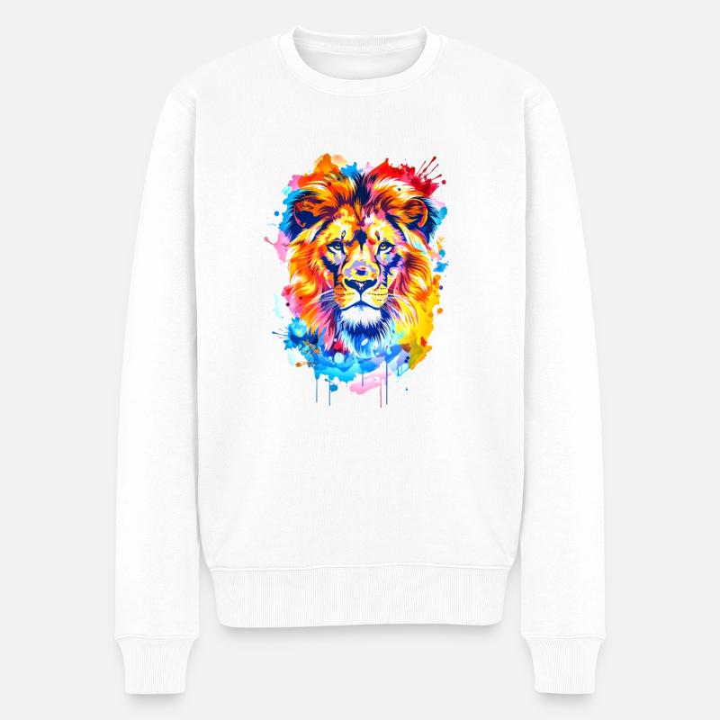 Conception du lion - Pull Premium bio Homme - blanc