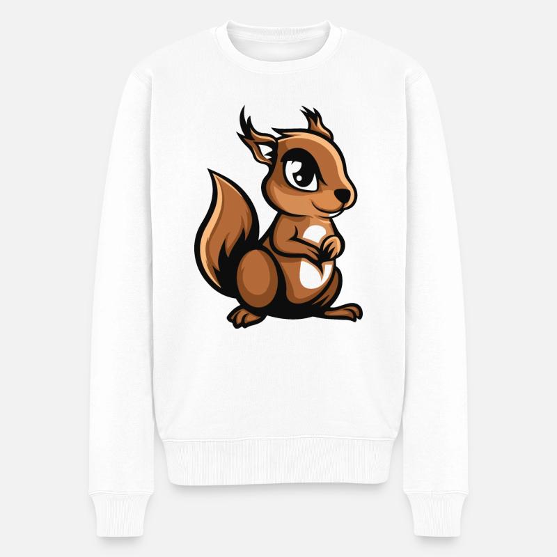 eichhörnchen - Männer Premium Bio Pullover - Weiß
