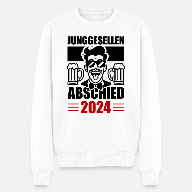 Junggesellen Abschied 2024 - Männer Premium Bio Pullover - Weiß