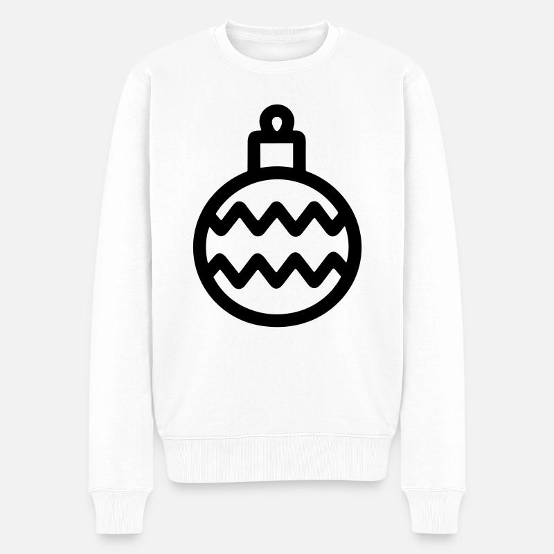 Weihnachtskugel - Männer Premium Bio Pullover - Weiß