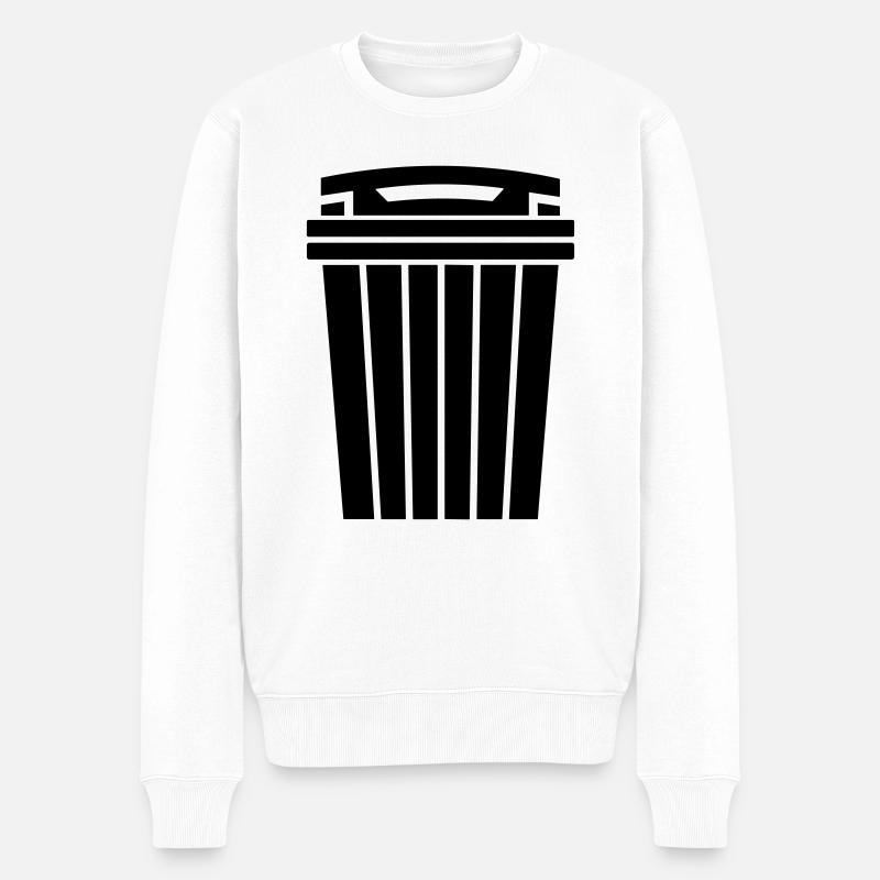 Mülltonne - Männer Premium Bio Pullover - Weiß
