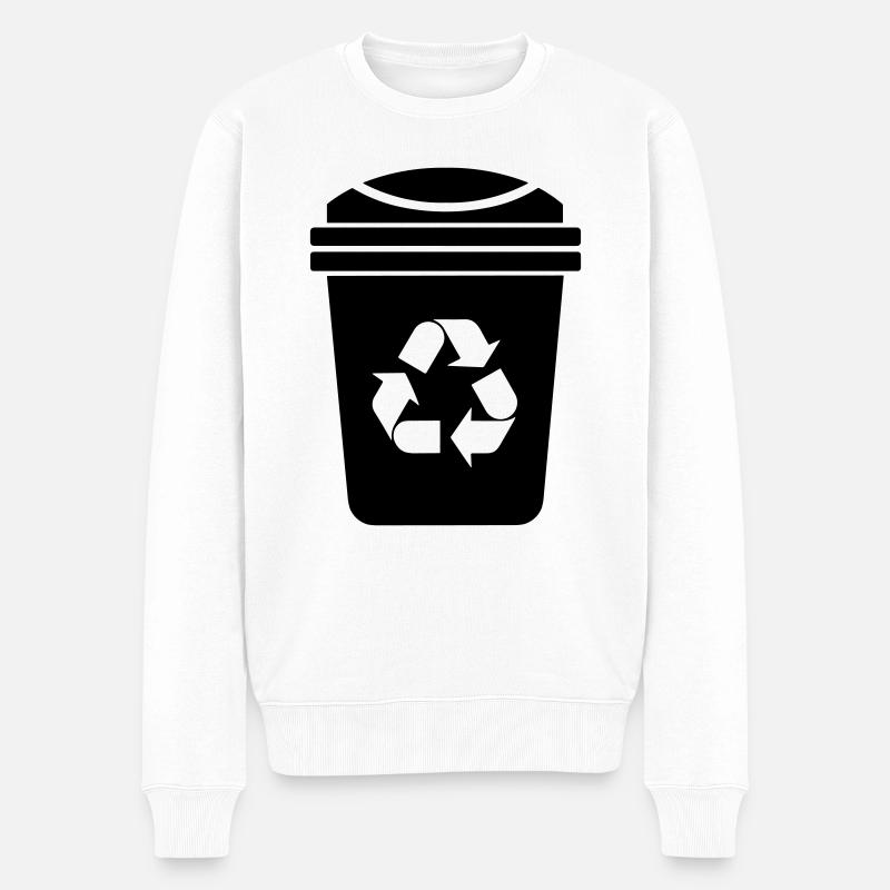 Mülltonne - Männer Premium Bio Pullover - Weiß