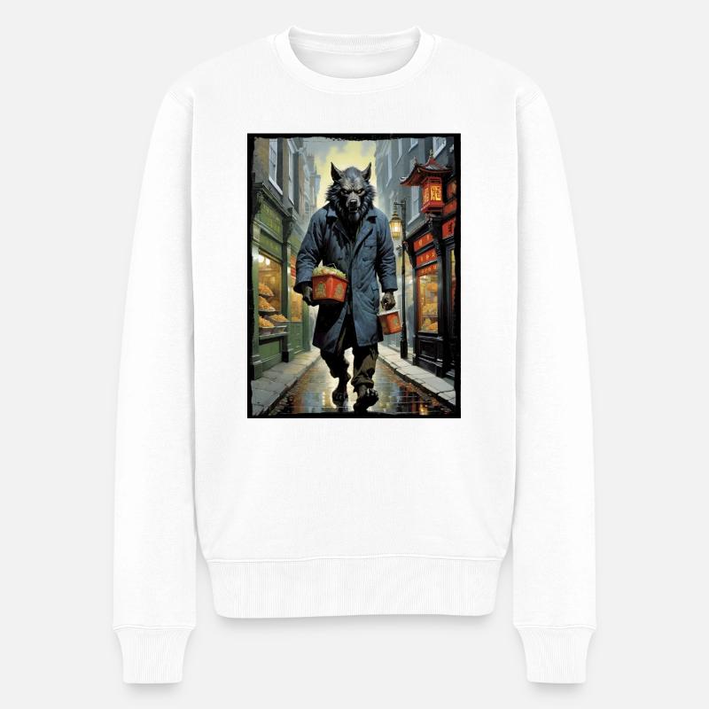 Werwölfe von London #1 - Männer Premium Bio Pullover - Weiß