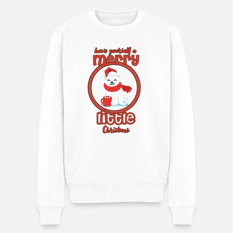 1 - Männer Premium Bio Pullover - Weiß