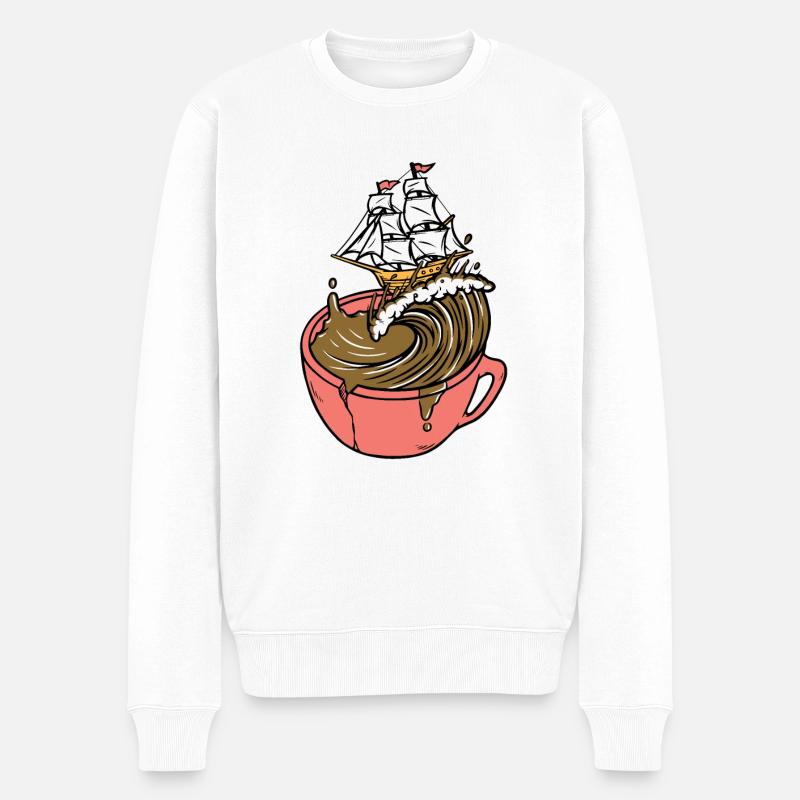 Mer de café - Pull Premium bio Homme - blanc