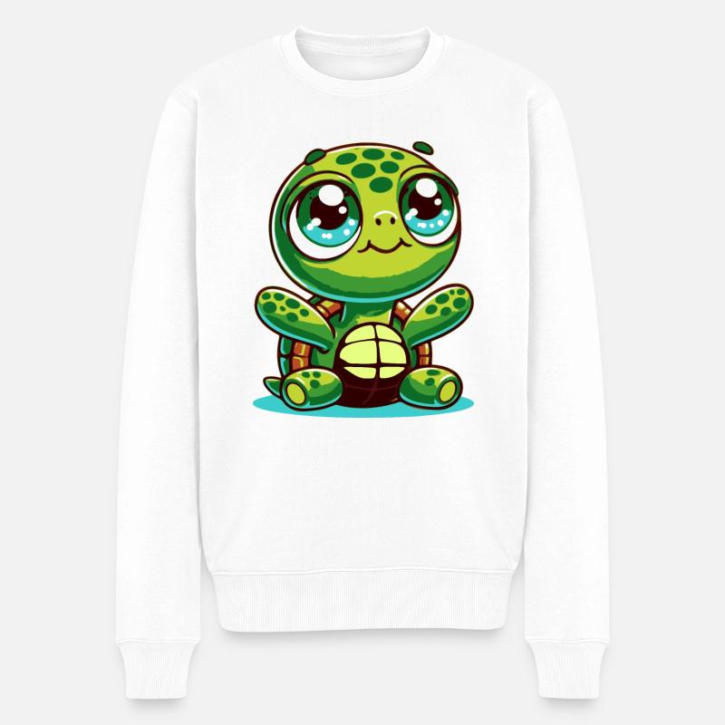 Baby-Schildkröte - Männer Premium Bio Pullover - Weiß