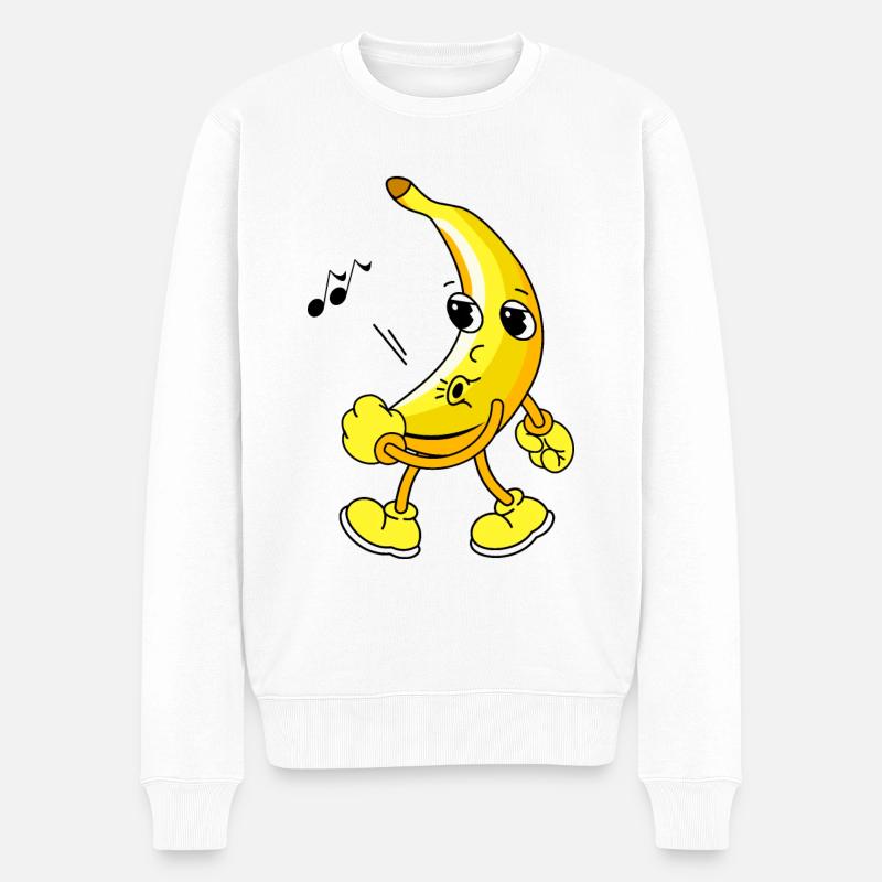 Pfeifende Banane - Männer Premium Bio Pullover - Weiß
