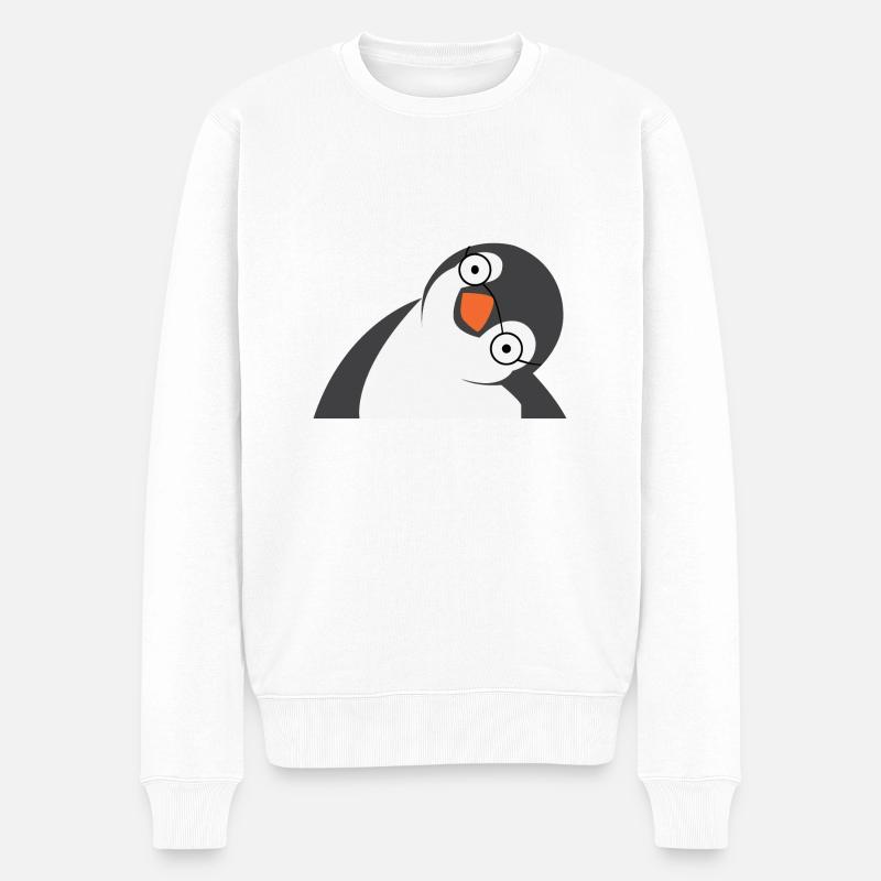 Pinguin - Männer Premium Bio Pullover - Weiß
