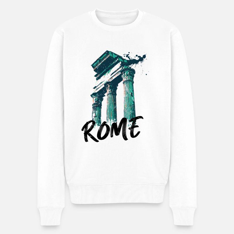 Rom, historische Stadt - Männer Premium Bio Pullover - Weiß
