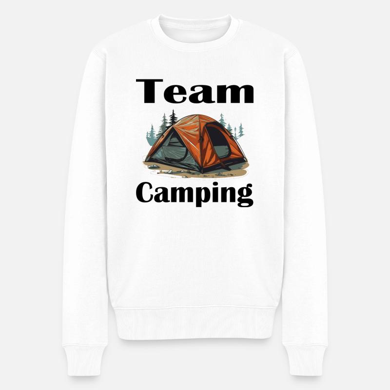 Camping - Männer Premium Bio Pullover - Weiß