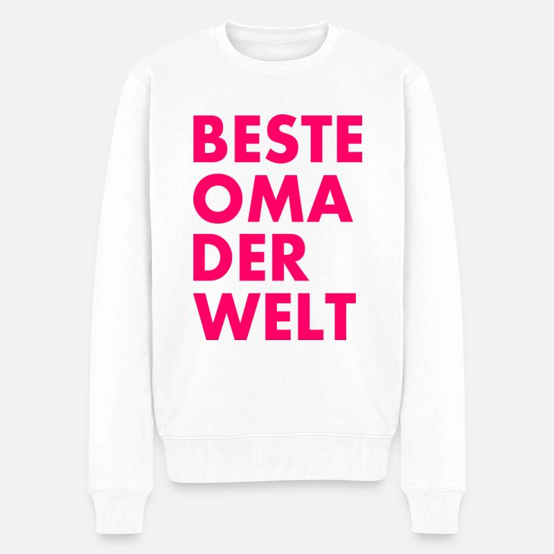 Beste oma der welt - Männer Premium Bio Pullover - Weiß