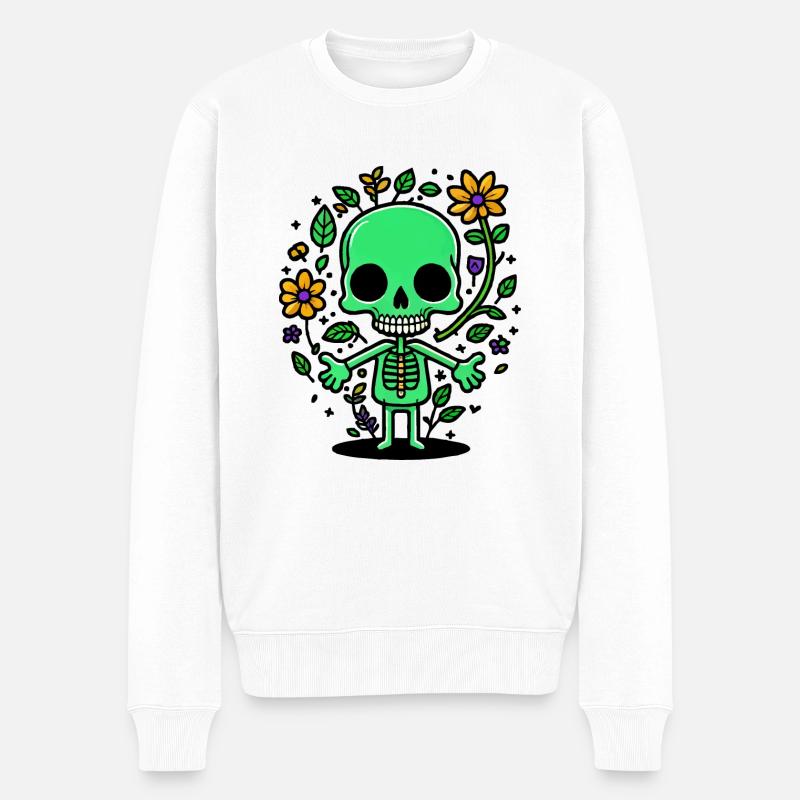 Skelett - Männer Premium Bio Pullover - Weiß