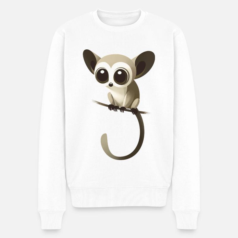 Galago - Männer Premium Bio Pullover - Weiß