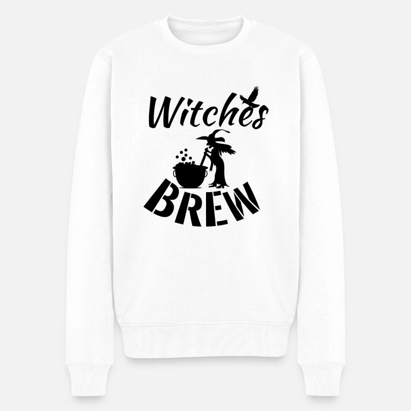 halloween witches brew - Männer Premium Bio Pullover - Weiß
